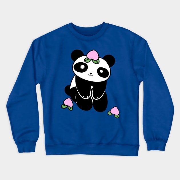 Peach Fruit Panda Crewneck Sweatshirt by saradaboru